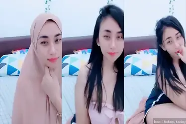 Cewek Hijab Polos Lepas Kendali di Aplikasi Live HD
